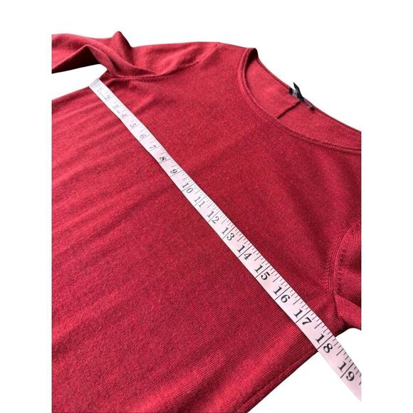 Eileen Fisher 100% Merino Wool Orange Red Long Sleeve Tunic Top Size M Petite - Picture 8 of 9